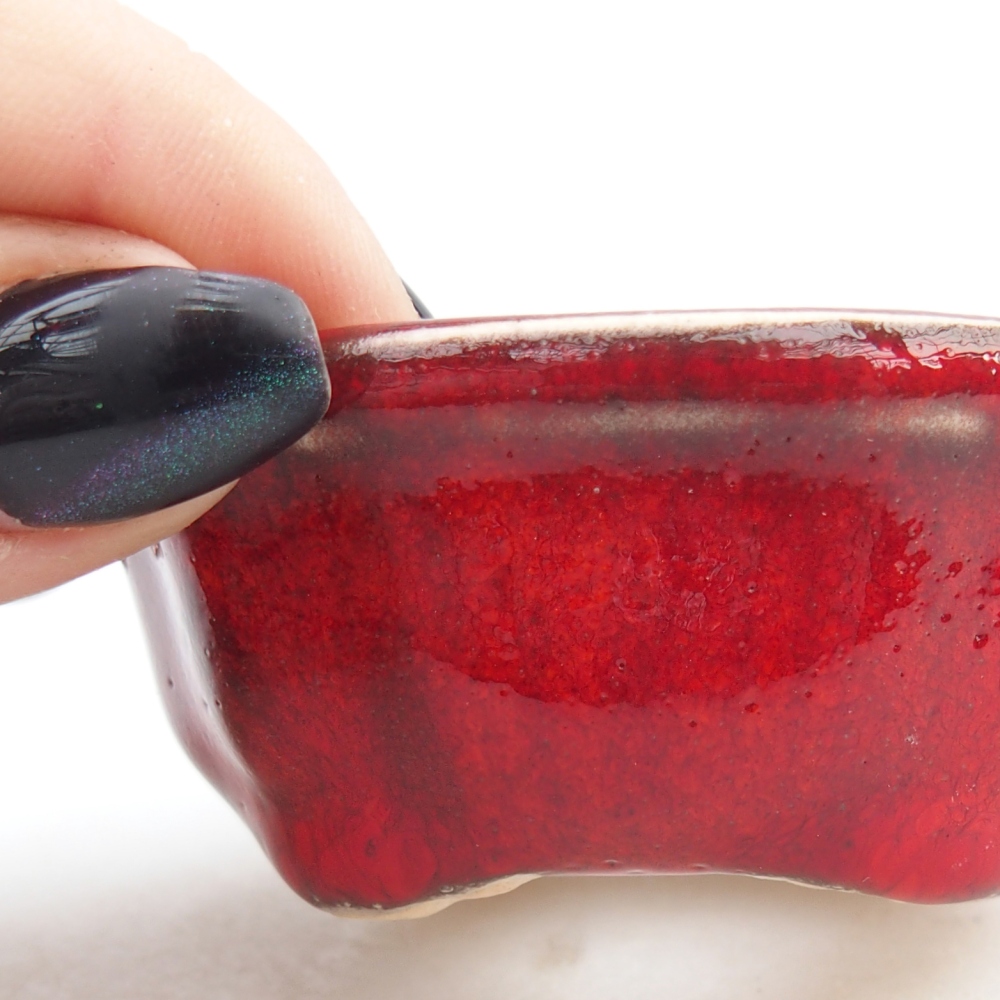 Mini bonsai bowl 6,5 x 6,5 x 3 cm, colour red
