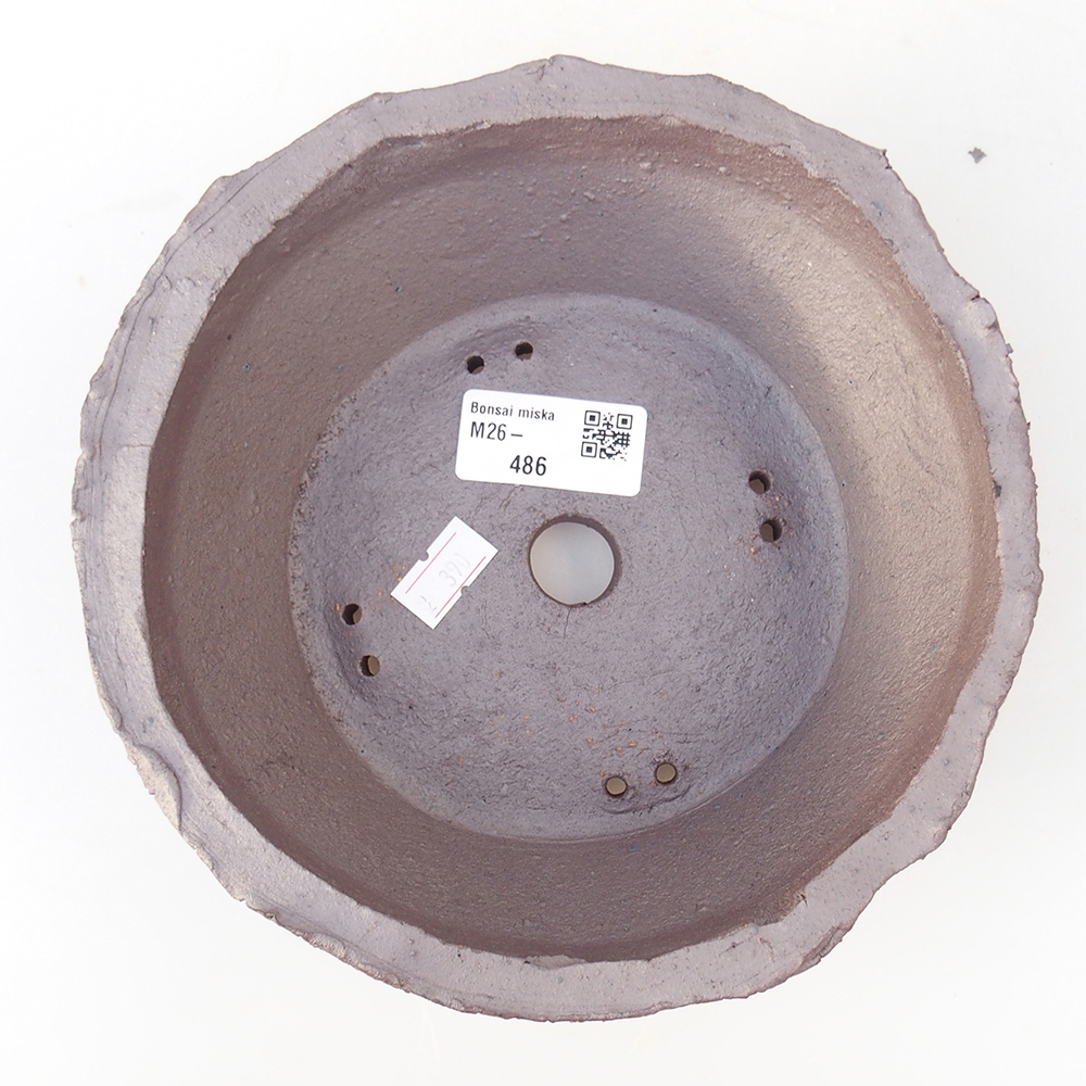 Ceramic bonsai bowl 18 x 18 x 6 cm, metal colour