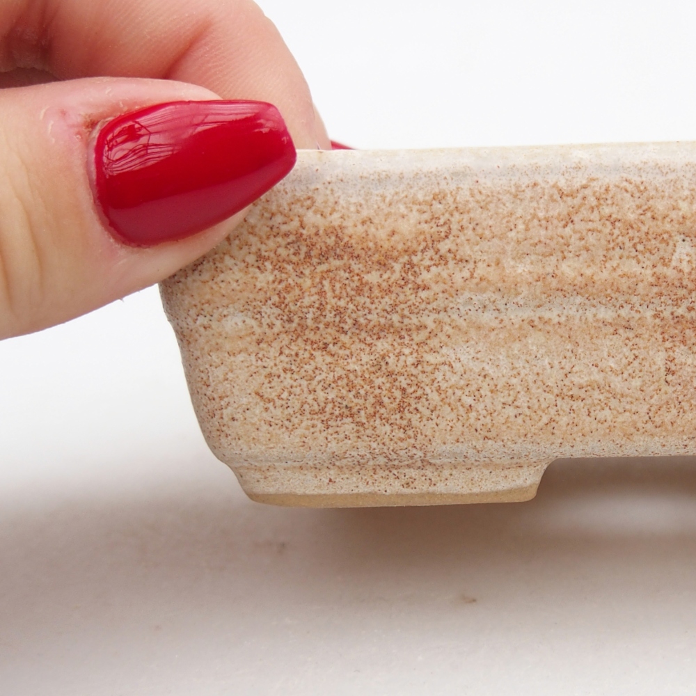 Ceramic bonsai bowl 10 x 7 x 3 cm, colour beige