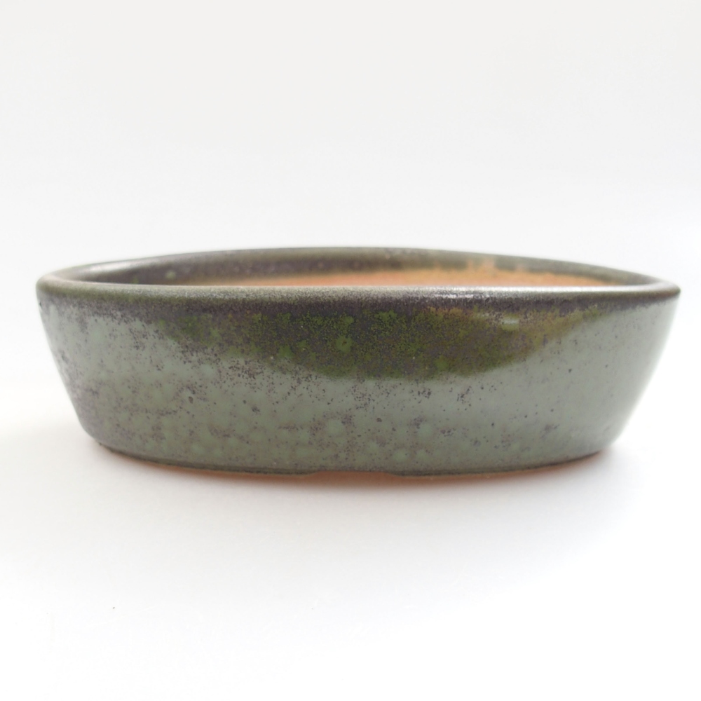 Ceramic bonsai bowl 15 x 9,5 x 4 cm, color green