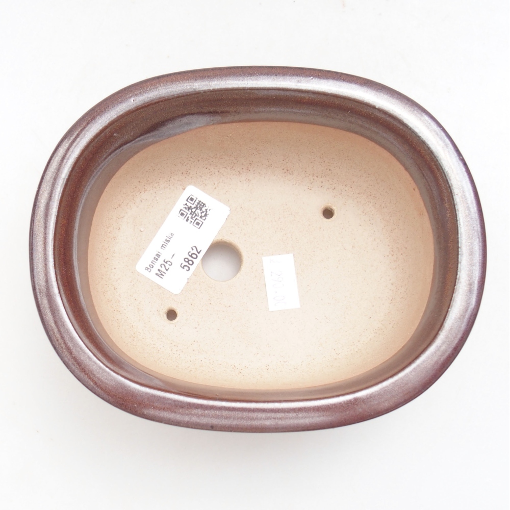 Ceramic bonsai bowl 15,5 x 12 x 6 cm, color brown
