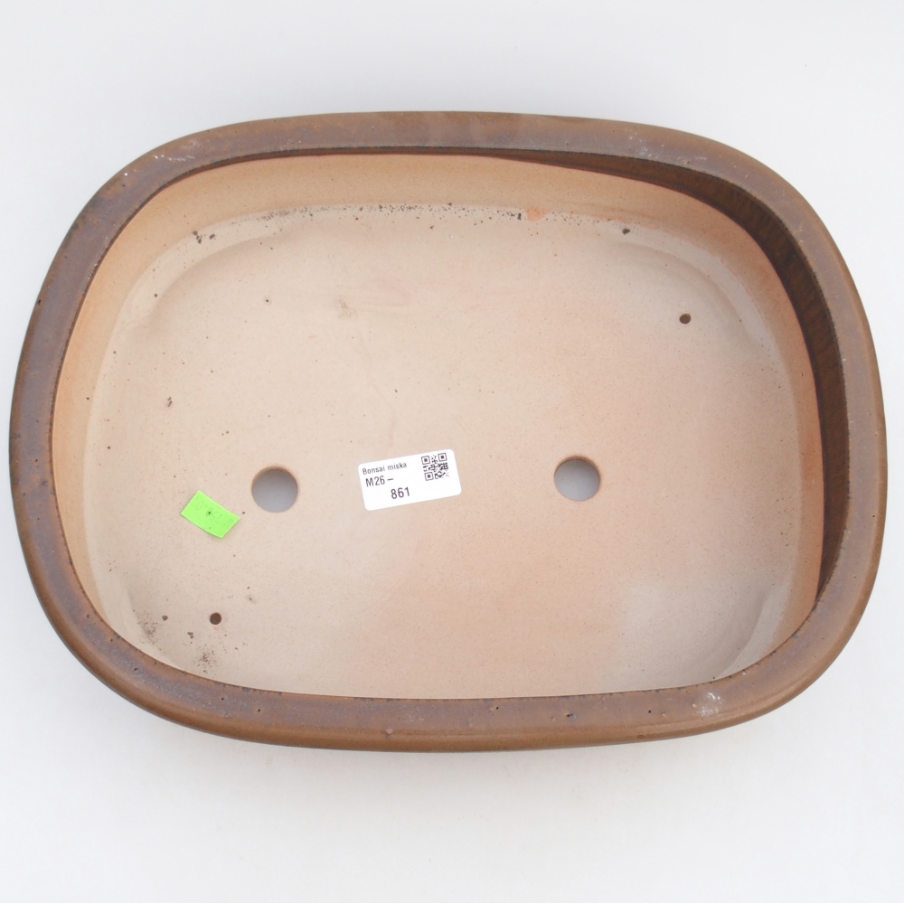 Ceramic bonsai bowl 31,5 x 24 x 8 cm, brown