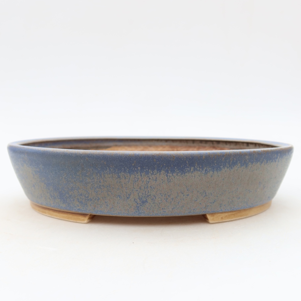 Ceramic bonsai pot, 21 x 19 x 4.5 cm, blue