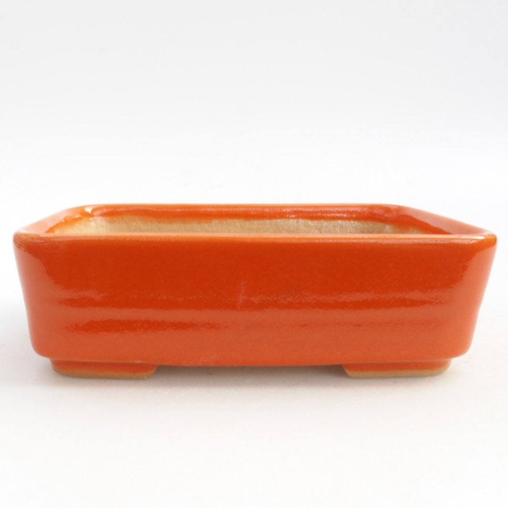 Ceramic bonsai bowl 14,5 x 10,5 x 4,5 cm, orange
