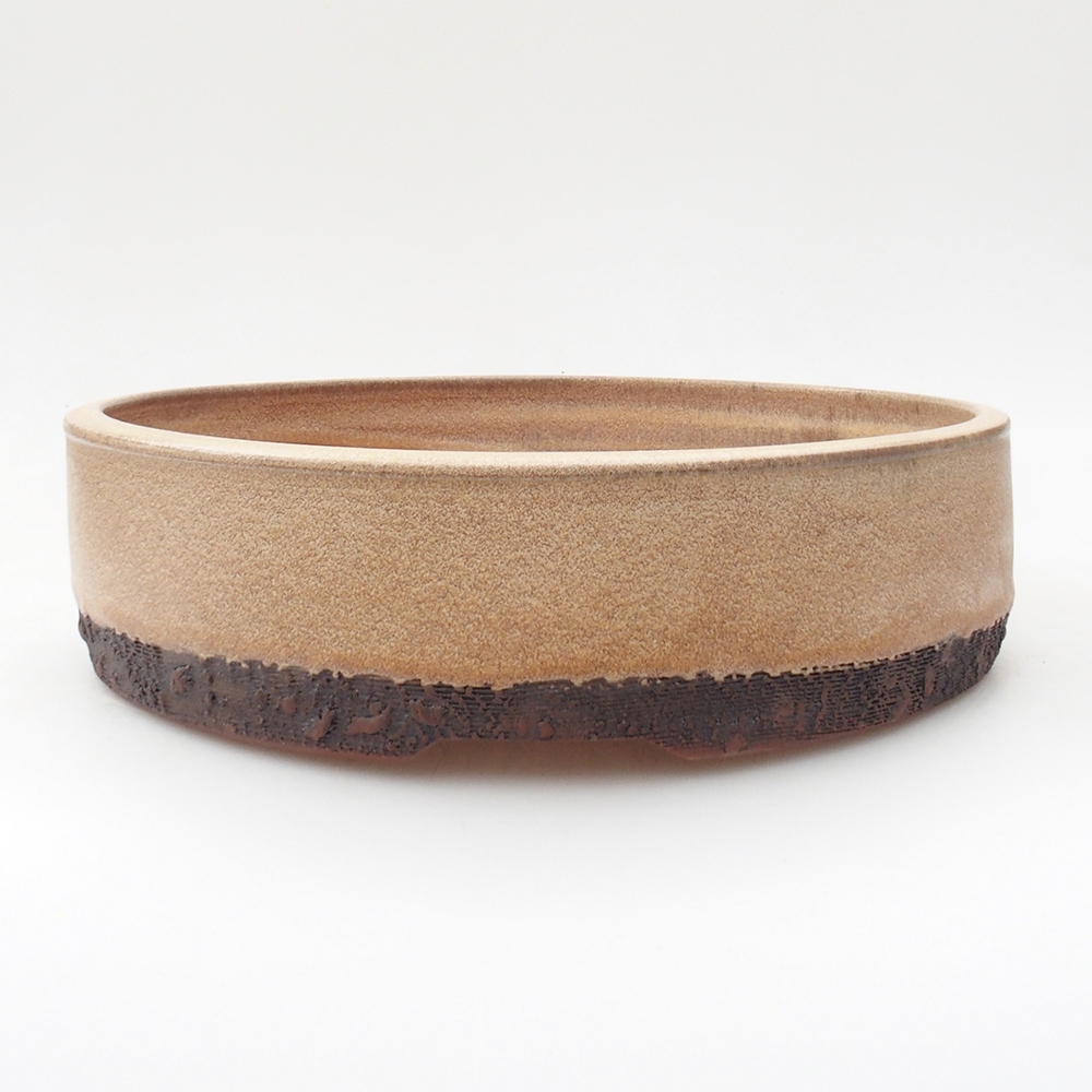 Ceramic bonsai bowl 24,5 x 24,5 x 6,5 cm, color beige