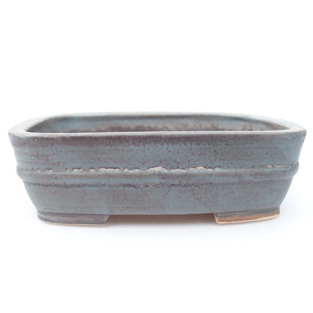 Ceramic bonsai bowl 14,5 x 11,5 x 4 cm, color blue