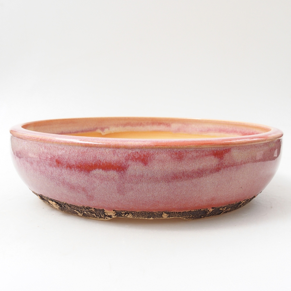 Ceramic bonsai bowl 27 x 27 x 6,5 cm, color pink