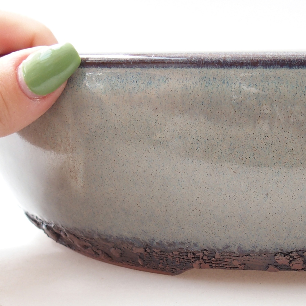 Ceramic bonsai bowl 25 x 25 x 7 cm, grey