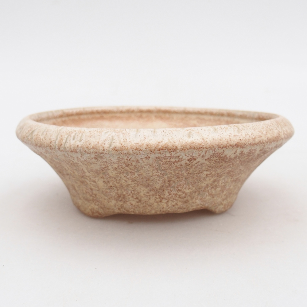 Ceramic bonsai bowl 13,5 x 13,5 x 5 cm, colour beige