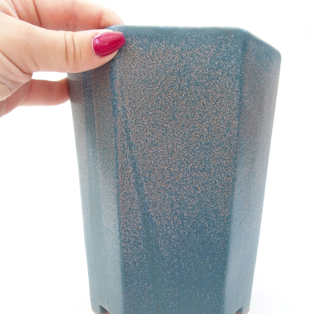 Ceramic bonsai bowl 13 x 11,5 x 17 cm, color blue