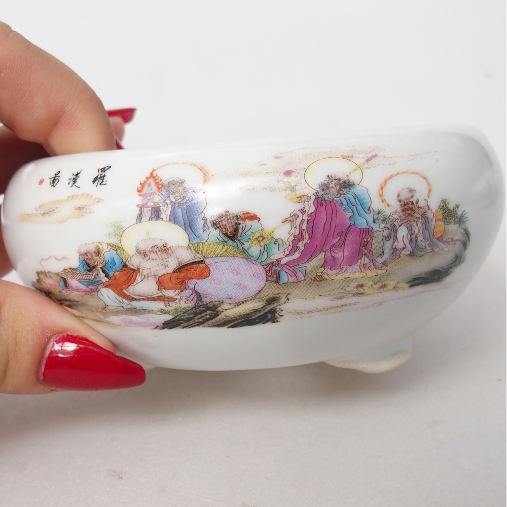 Ceramic bonsai bowl 10 x 10 x 5 cm, colour white