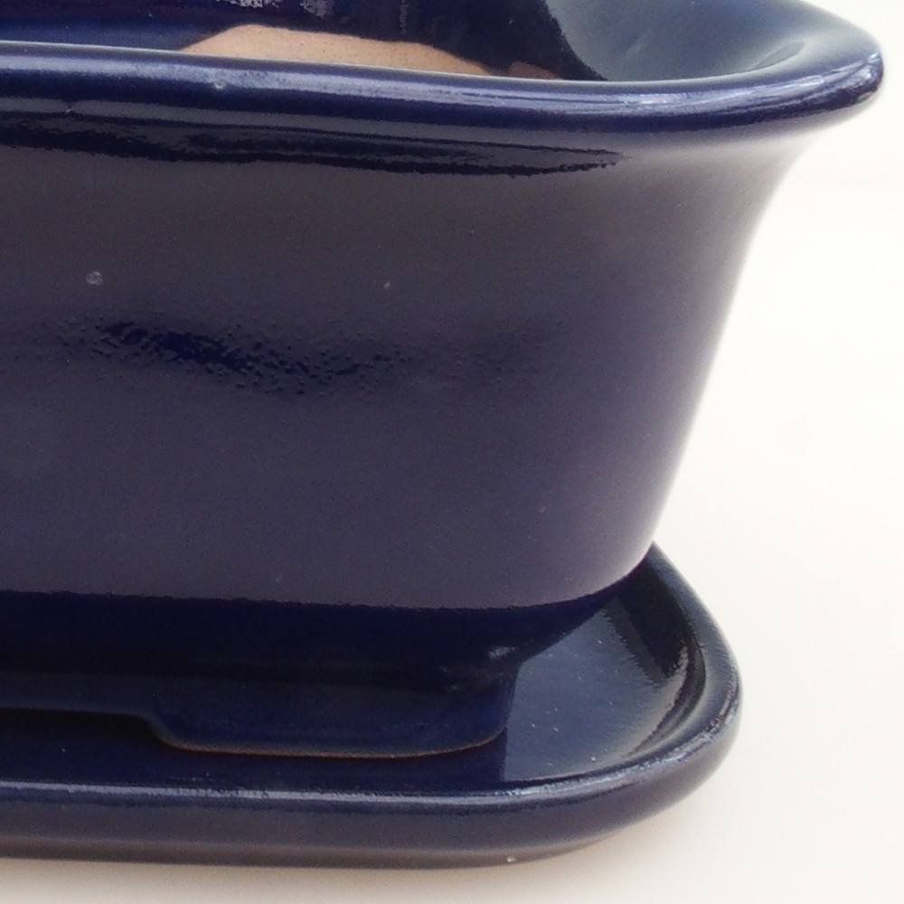 Bonsai bowl + saucer H36 - 17 x 15 x 7.5 cm. - blue