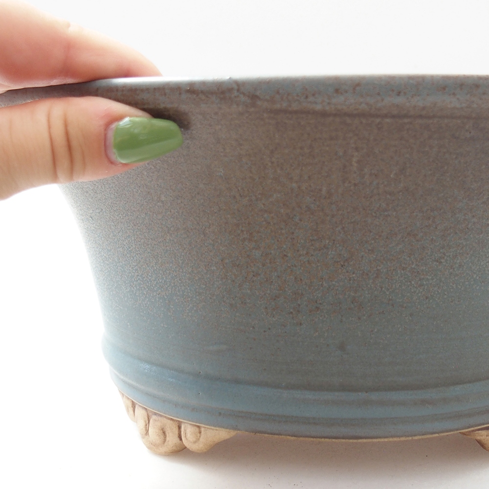 Ceramic bonsai bowl 24 x 24 x 11,5 cm, colour blue