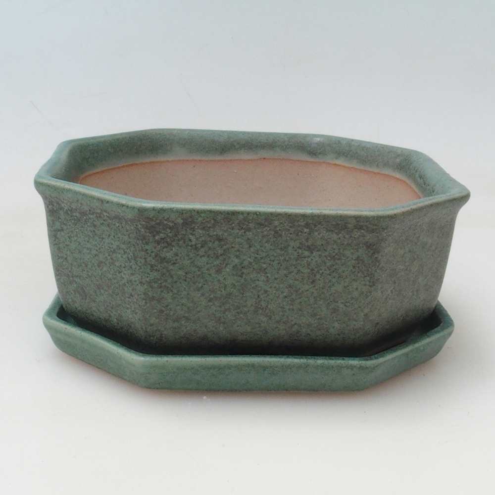 Bonsai bowl + saucer H01 - 12x9x5 cm