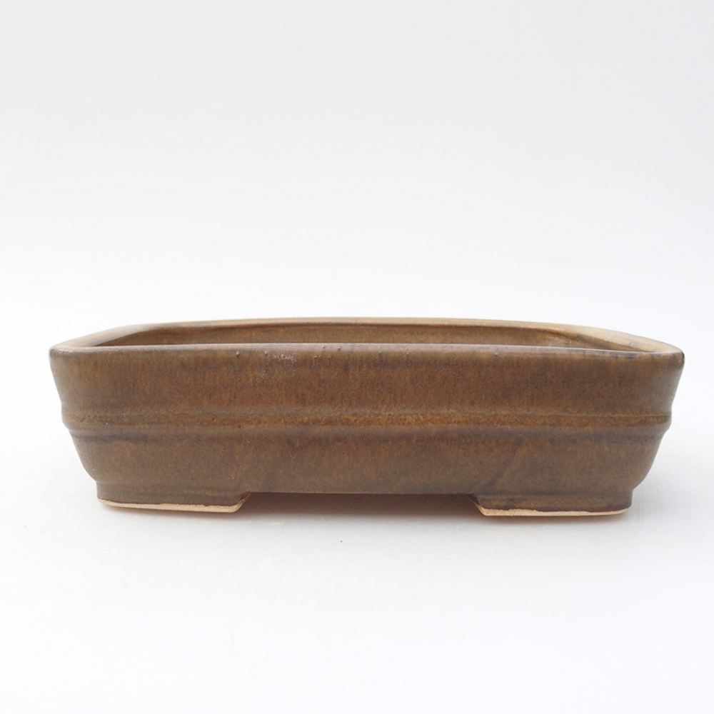 Ceramic bonsai bowl 17,5 x 14 x 4,5 cm, color brown