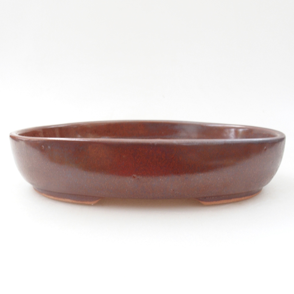 Ceramic bonsai bowl 21 x 15 x 4,5 cm, color brown