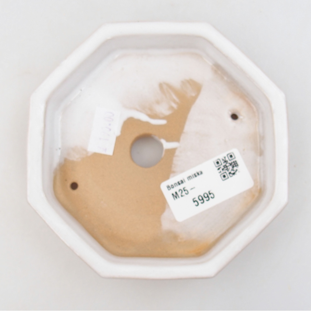 Ceramic bonsai bowl 11,5 x 11,5 x 2,5 cm, color white