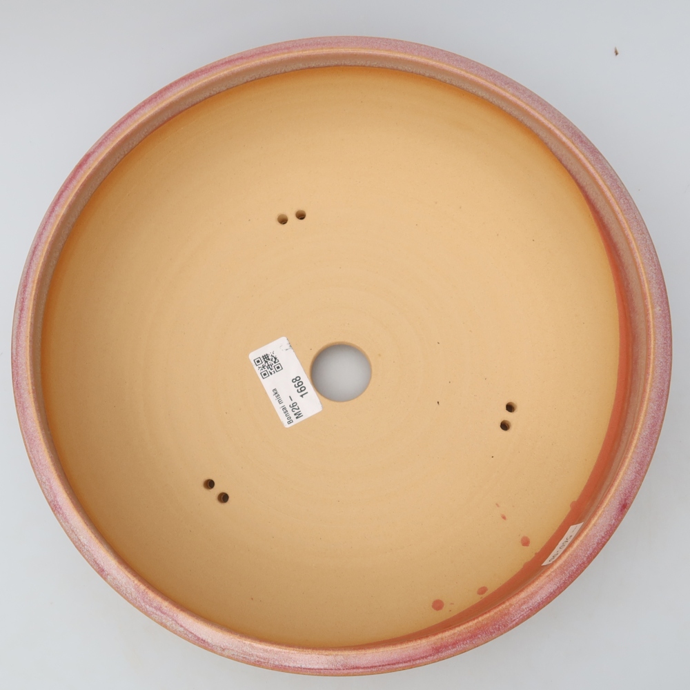 Ceramic bonsai pot, 26.5 x 26.5 x 7.5 cm, pink