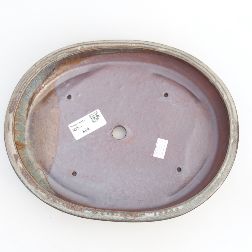 Ceramic bonsai bowl 24,5 x 20 x 4 cm, blue-grey