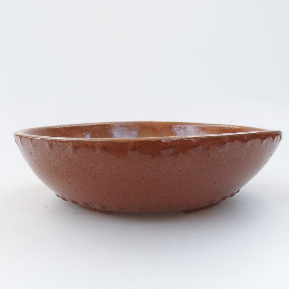 Ceramic bonsai bowl 18 x 18 x 5 cm, brown