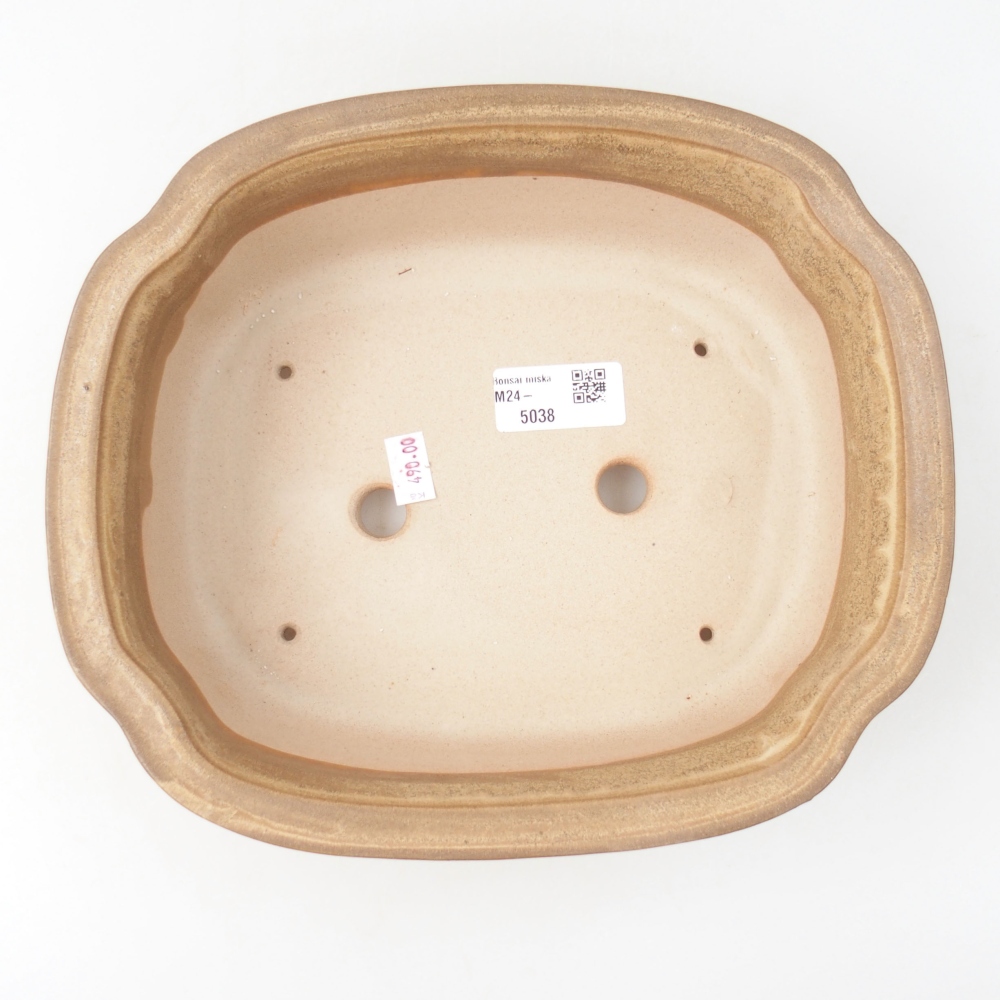 Ceramic bonsai bowl 24,5 x 21 x 7 cm, color beige