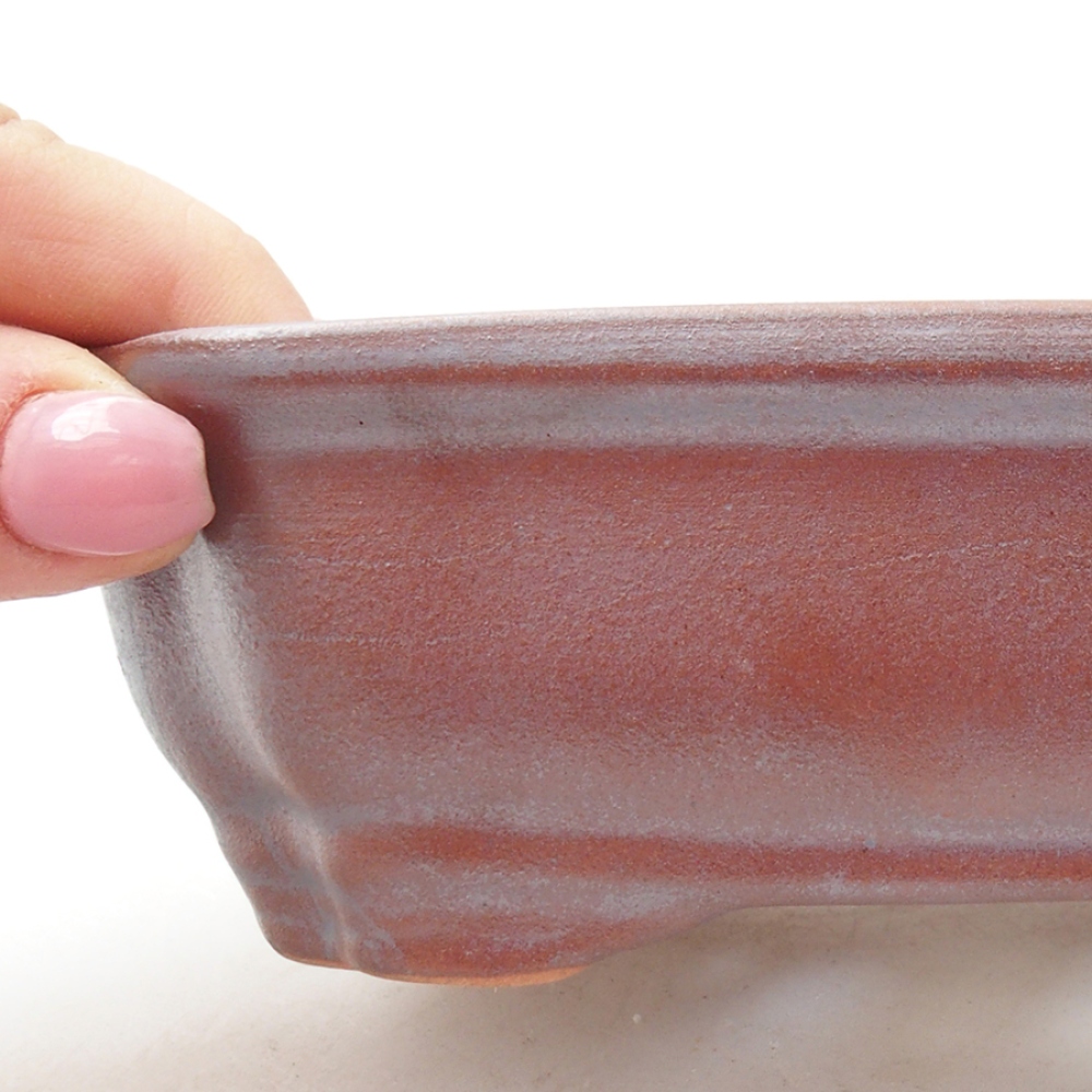 Ceramic bonsai bowl 16 x 12 x 5 cm, color metallic