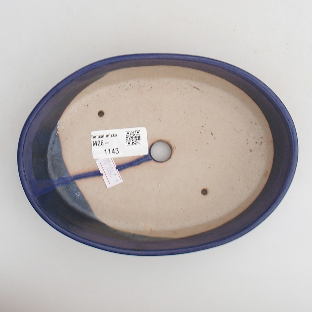 Ceramic bonsai bowl 18,5 x 13 x 4 cm, colour blue
