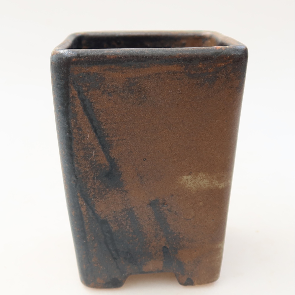Ceramic bonsai bowl 7,5 x 7,5 x 10,5 cm, brown