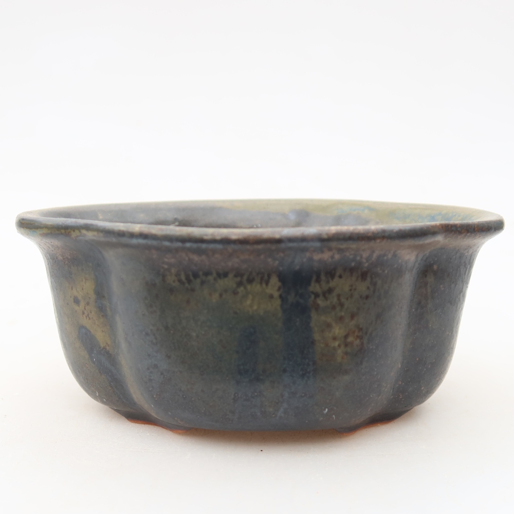 Ceramic bonsai pot, 13.5 x 11 x 6 cm, brown