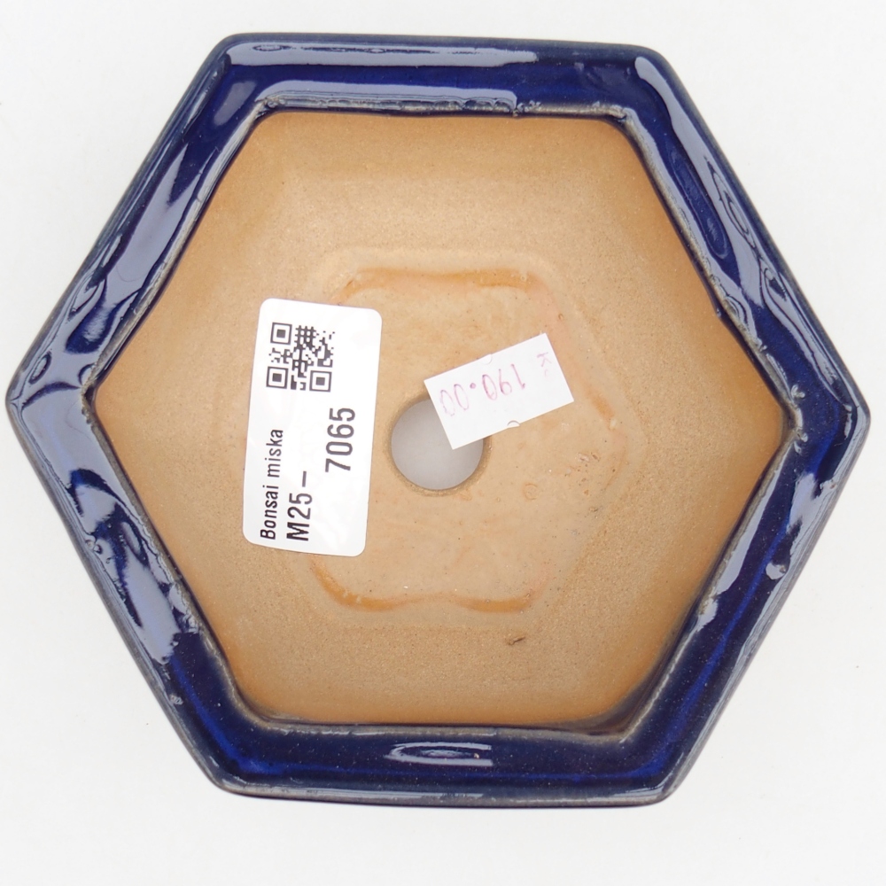 Ceramic bonsai bowl 12 x 10,5 x 4,5 cm, colour blue
