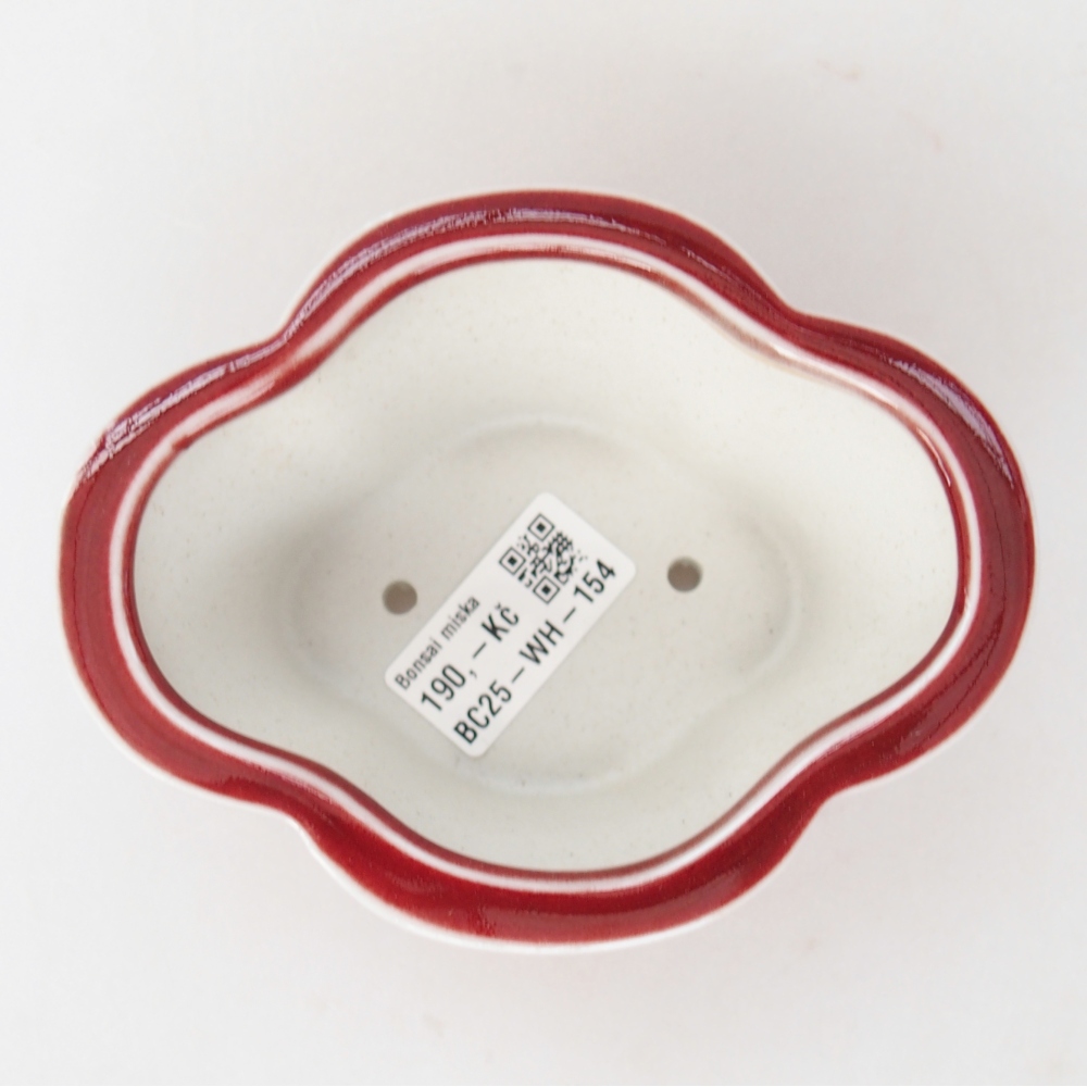 Ceramic bonsai bowl 12,5 x 10 x 5,5 cm, colour red