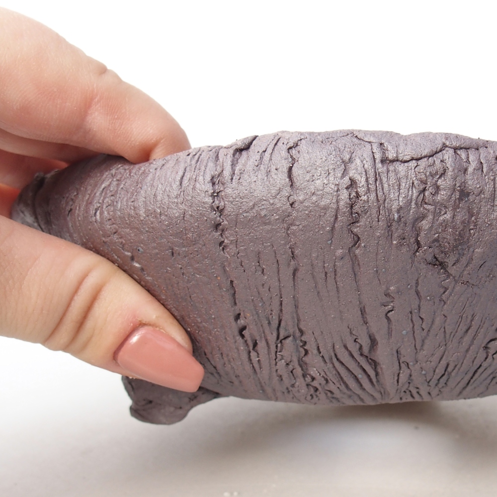 Ceramic bonsai bowl 18 x 17 x 5,5 cm, metal colour