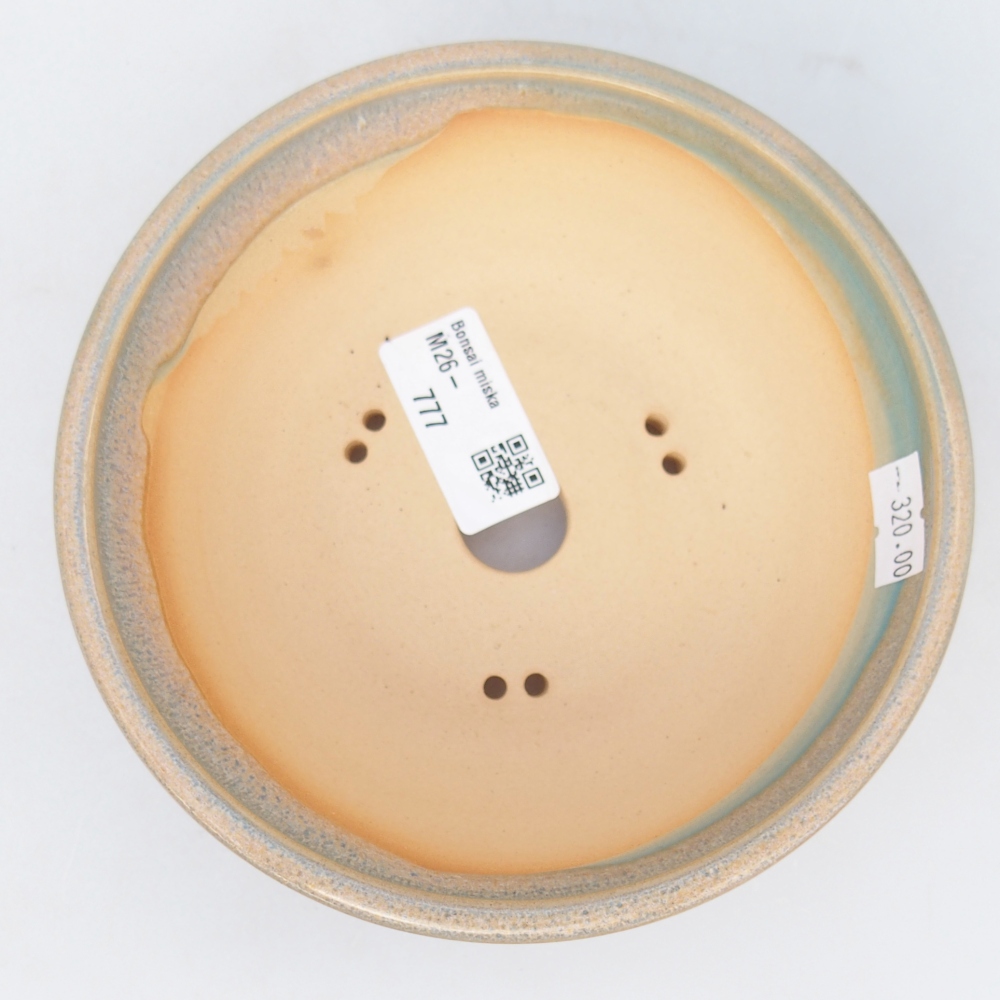 Ceramic bonsai bowl 14,5 x 14,5 x 5 cm, green-brown