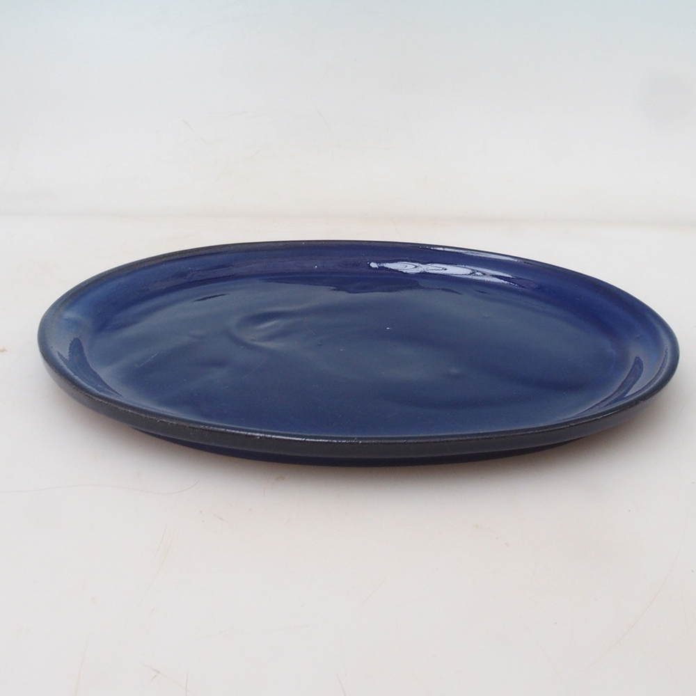 Bonsai bowl oval M - 22.5 x 18 x 1.5 cm - blue