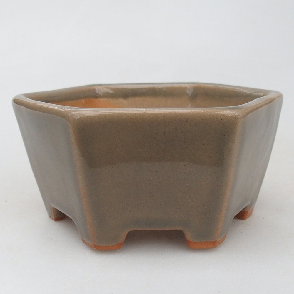 Ceramic bonsai bowl 10,5 x 9,5 x 5 cm, grey