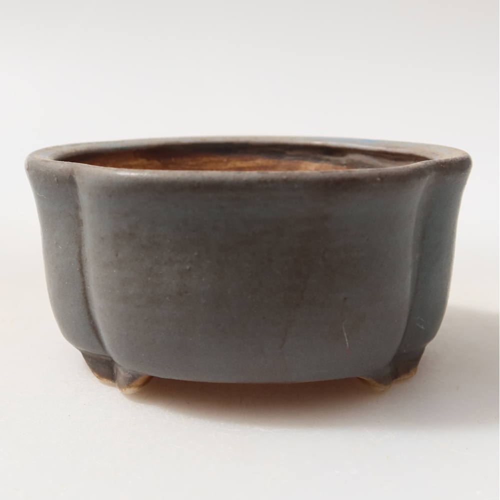 Ceramic bonsai pot, 8 x 7.5 x 3.5 cm, blue