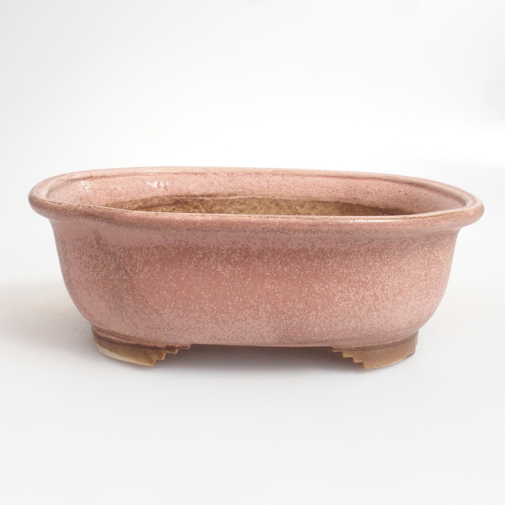 Ceramic bonsai bowl 11,5 x 16 x 6,5 cm, color pink