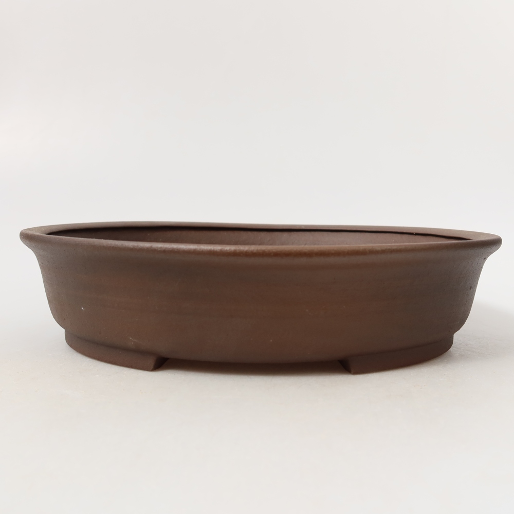 Ceramic bonsai pot, 21 x 19 x 5 cm, brown