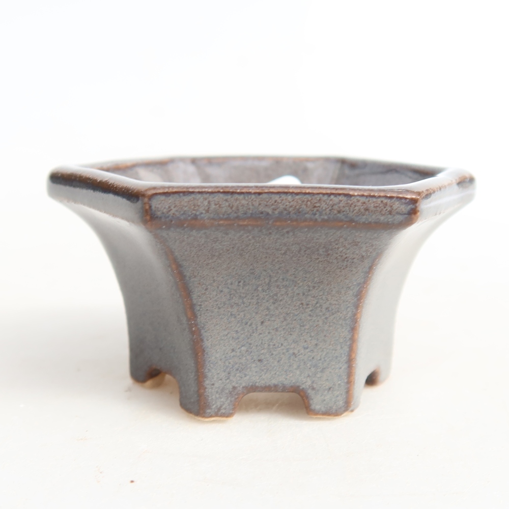 Ceramic bonsai pot, 5.5 x 5 x 3 cm, gray