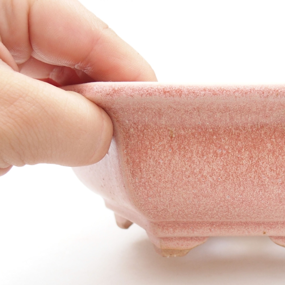 Ceramic bonsai bowl 17 x 15 x 6 cm, color pink