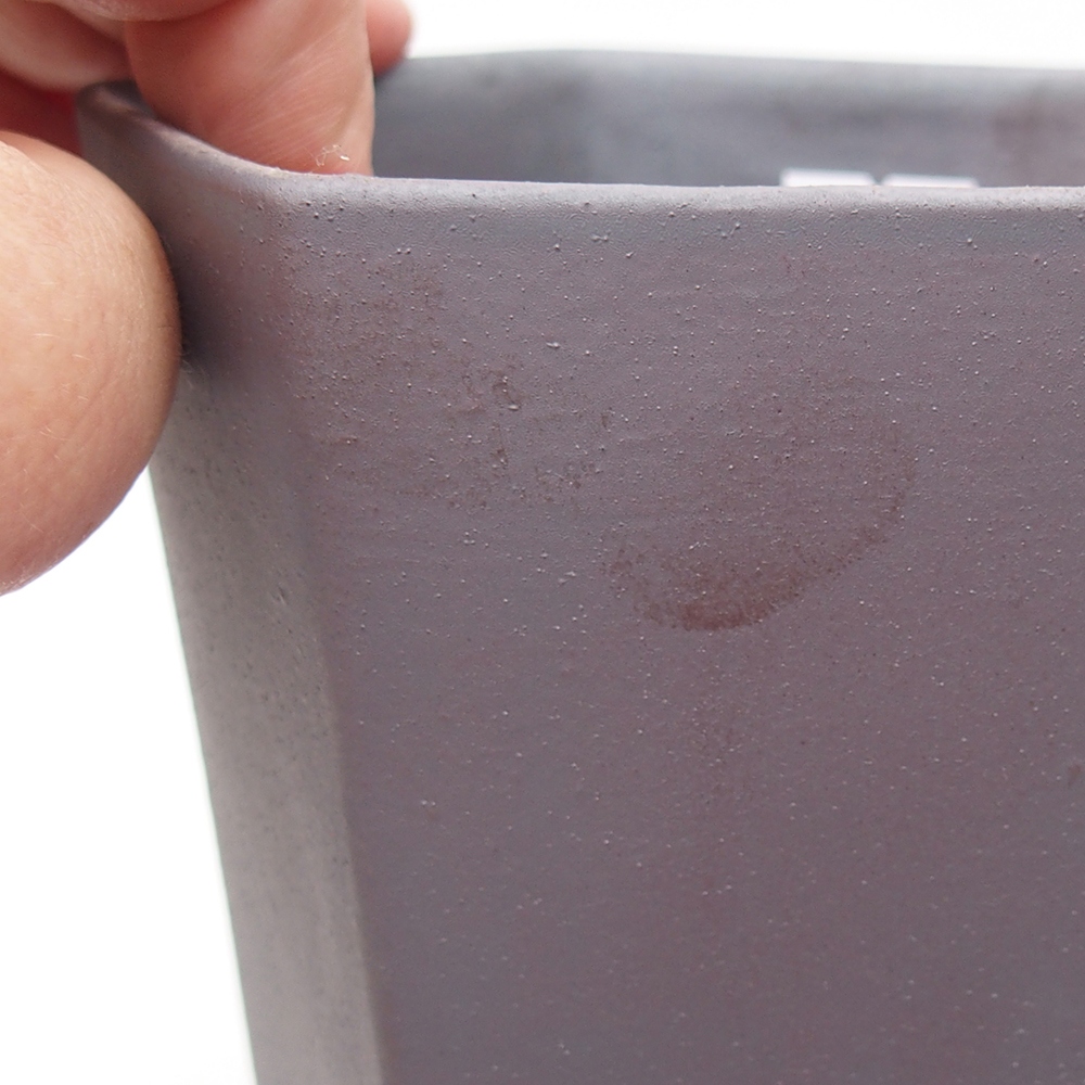 Ceramic bonsai bowl 13 x 11,5 x 17 cm, metal colour