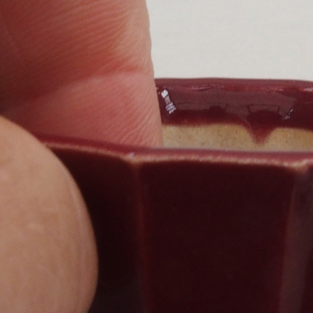 Mini bonsai bowl 5 x 5 x 3 cm, color burgundy