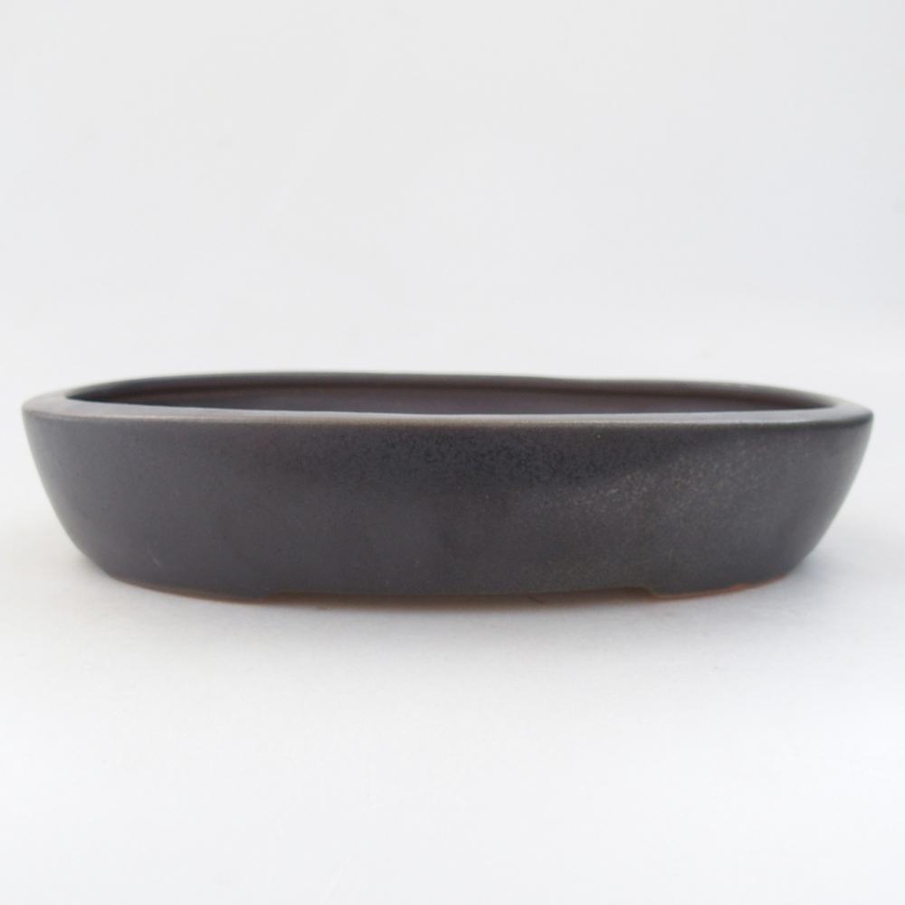 Ceramic bonsai bowl 22 x 16,5 x 4,5 cm, grey