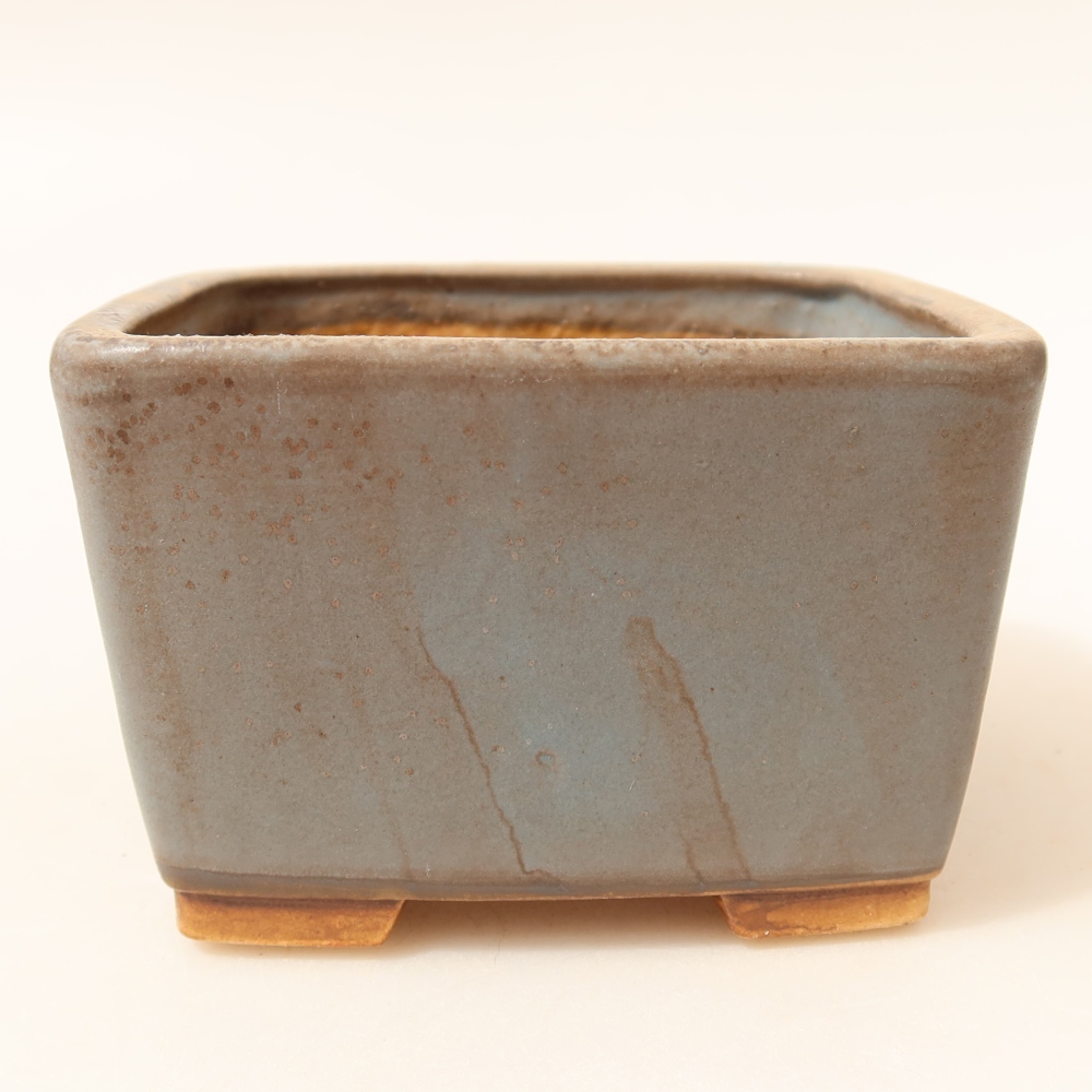 Ceramic bonsai pot, 10.5 x 10.5 x 7 cm, blue