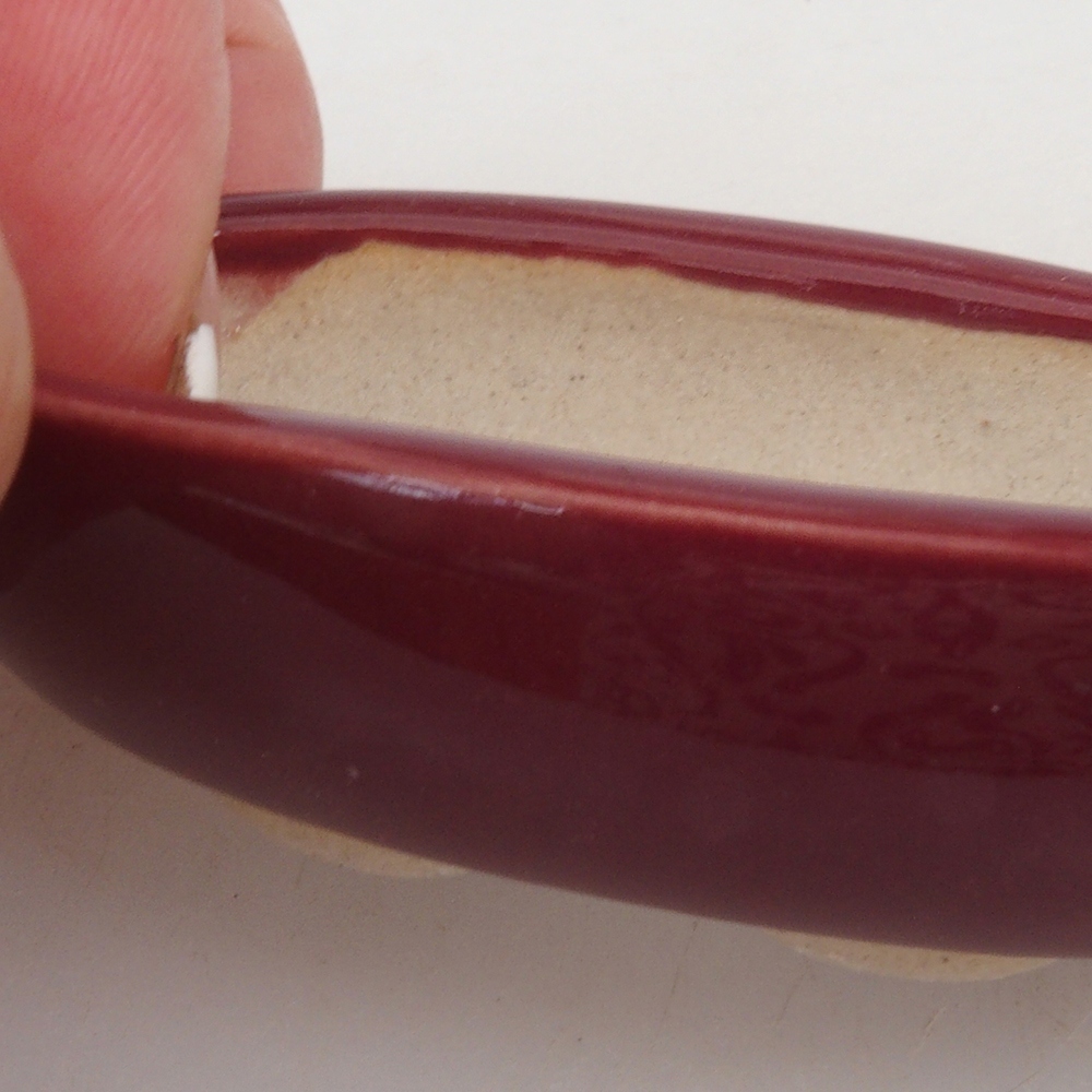 Mini bonsai bowl 7 x 3 x 2 cm, color burgundy