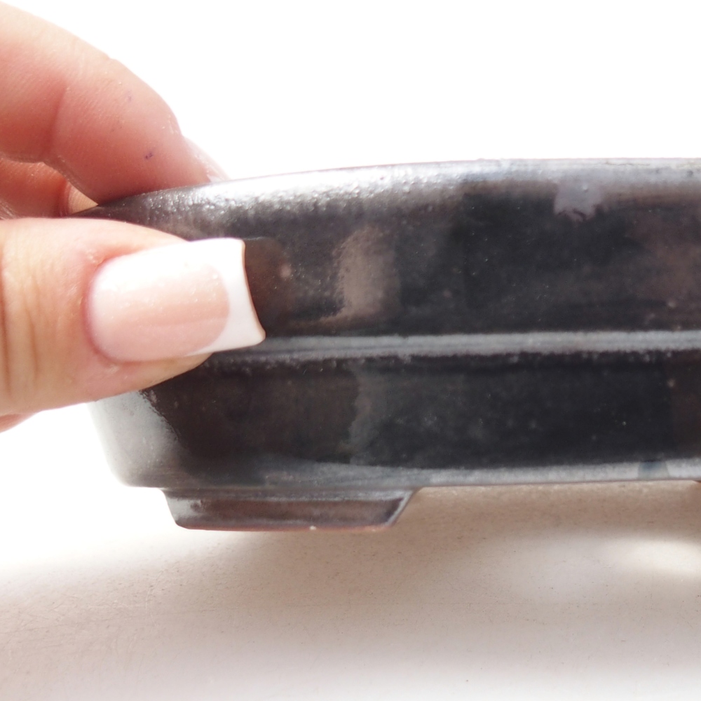Ceramic bonsai bowl 14 x 10,5 x 4 cm, colour black