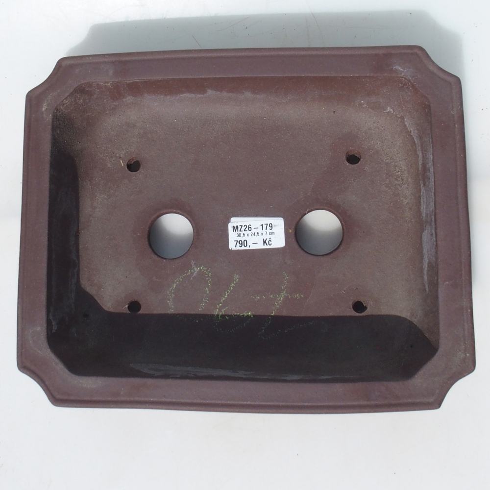 Bonsai bowl 30,5 x 24,5 x 7 cm birch brown