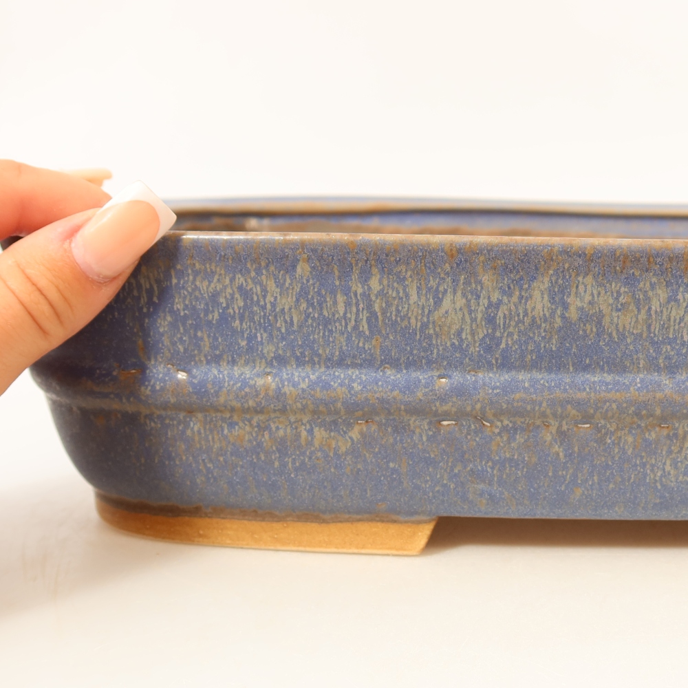 Ceramic bonsai bowl 29,5 x 25 x 7 cm, colour blue