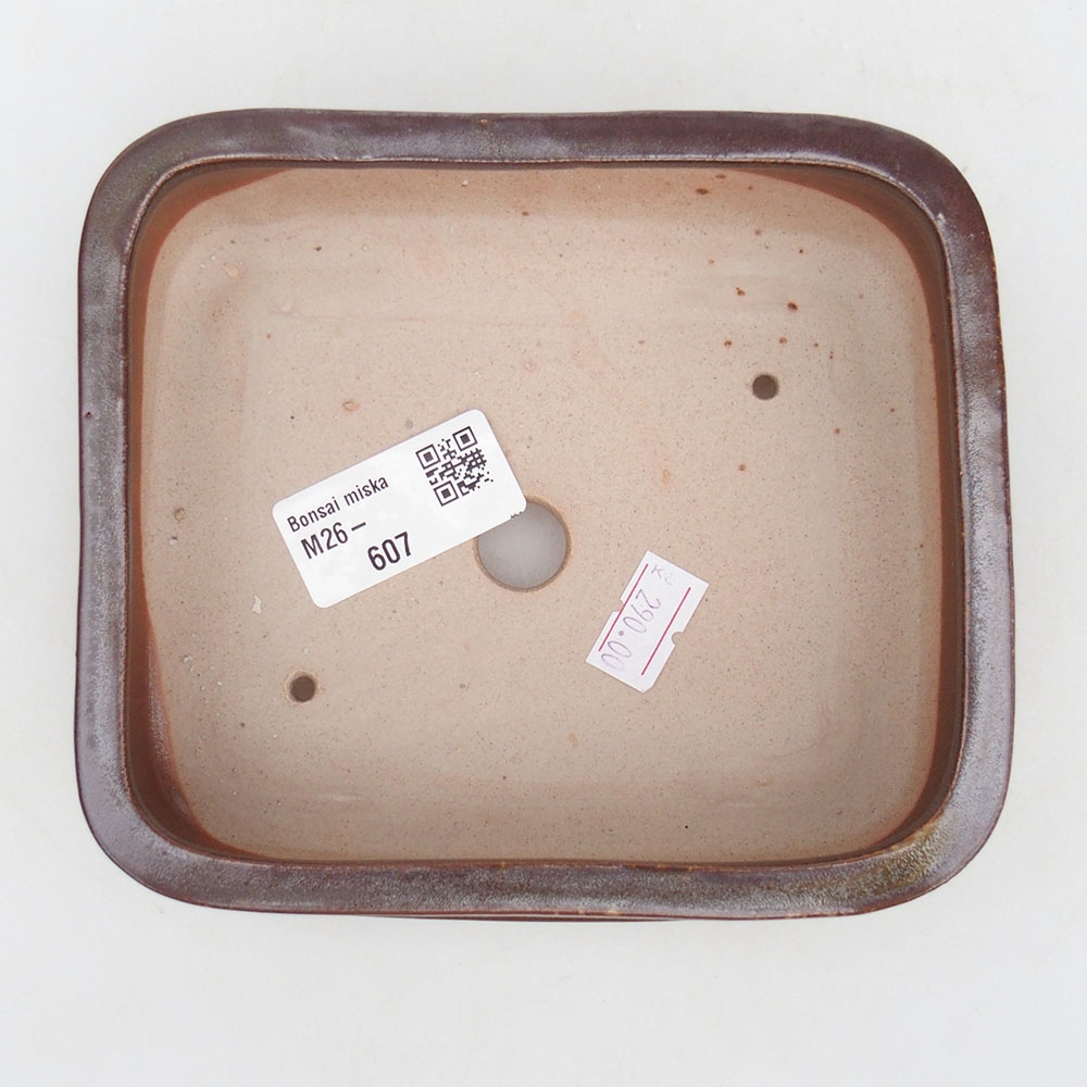 Ceramic bonsai bowl 14,5 x 12,5 x 4,5 cm, brown
