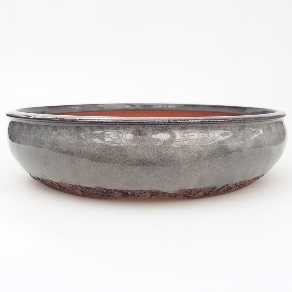 Ceramic bonsai bowl 25 x 25 x 6 cm, grey